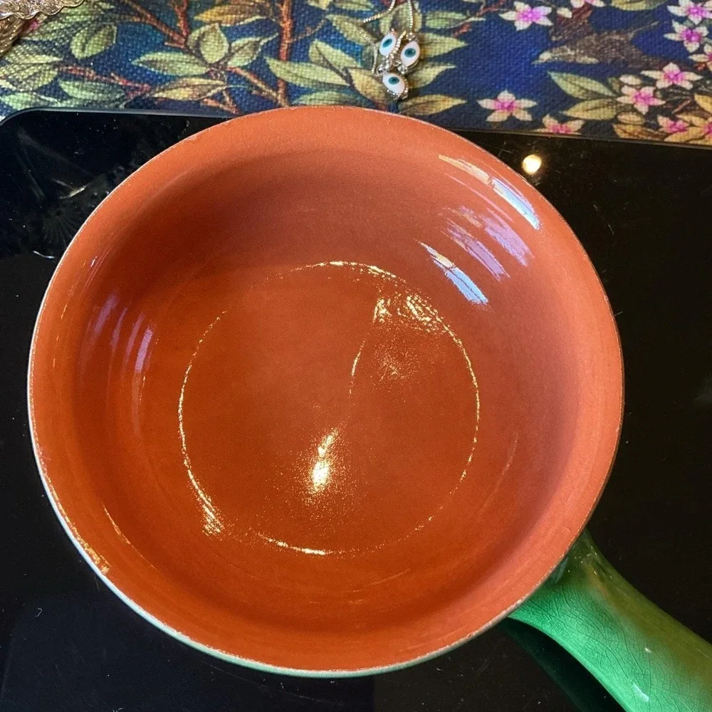 Terracotta Piral Albisola Cookware Saucier Pan Hunter Green Italy Italian 8